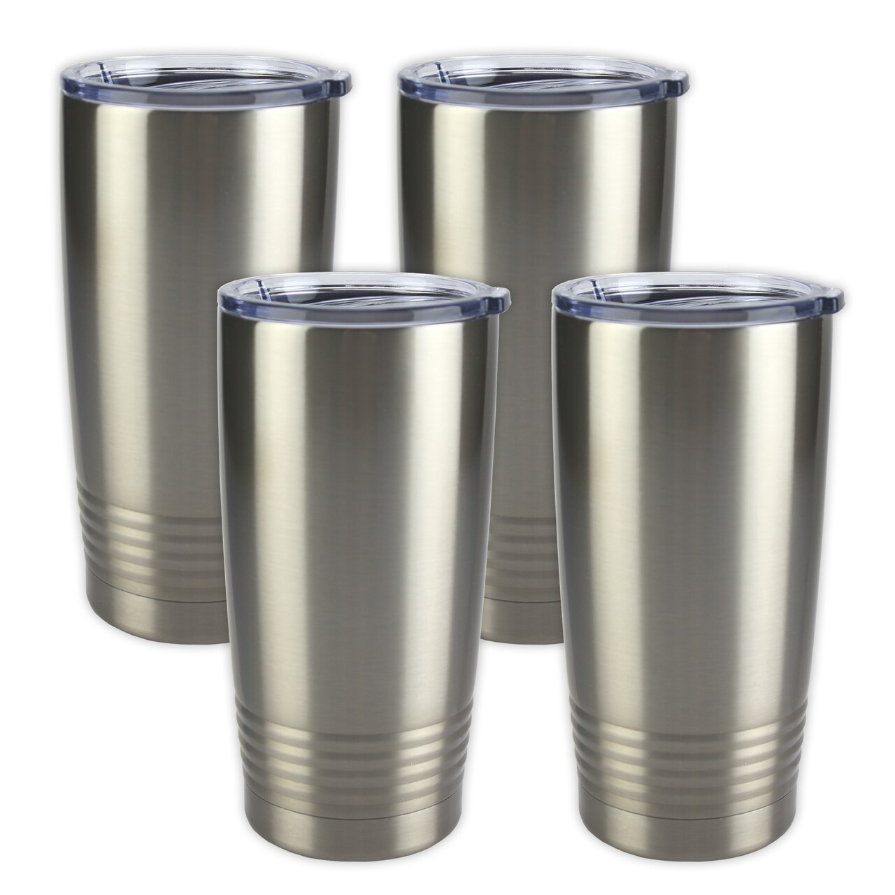 LumaSteel 20oz Sublimation Blanks Ringed Tumbler 20oz Stainless Steel  Coffee Travel Tumbler Cups with Clear Lid Sublimation Cups for Sublimation  &UV Printing